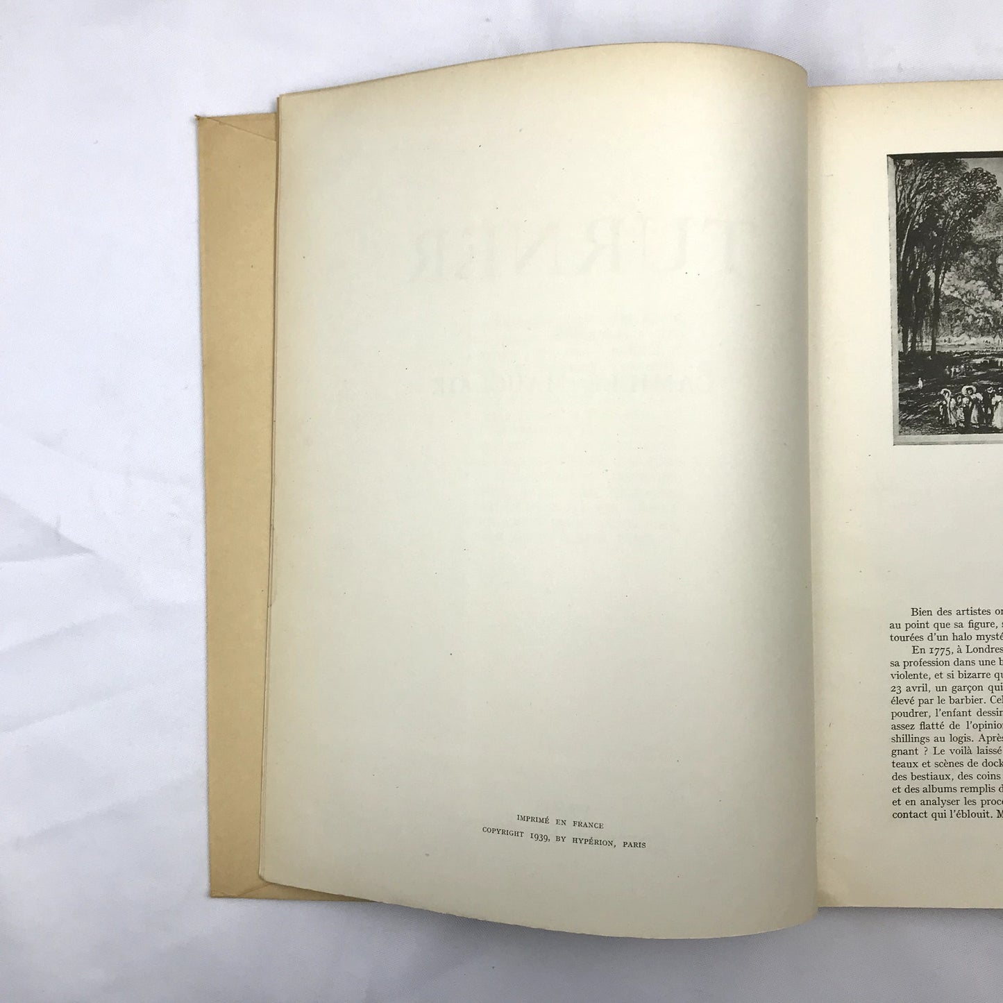 Turner by Camille Mauclair 1939 French Edition Book - Several Plates Enclosed
