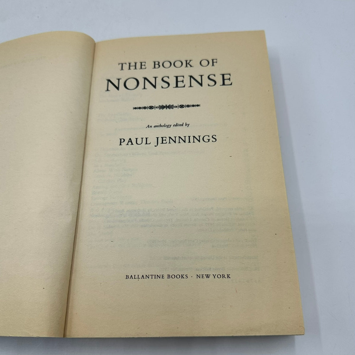 The Book of Nonsense An Anthology by Paul Jennings Poetry Humor Short Stories