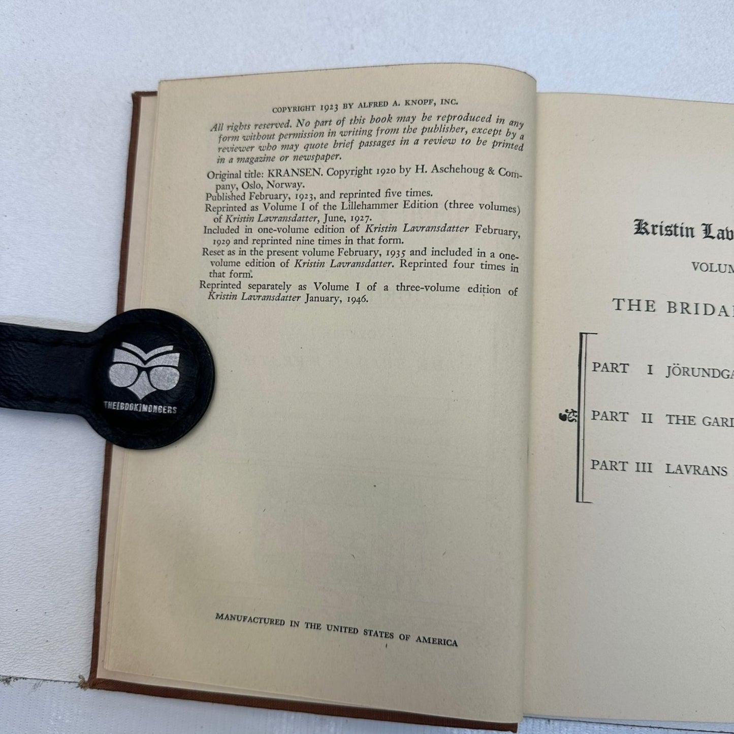 Kristin Lavransdatter Sigrid Undset 1946 2 Vol Set Alfred A. Knopf Vintage