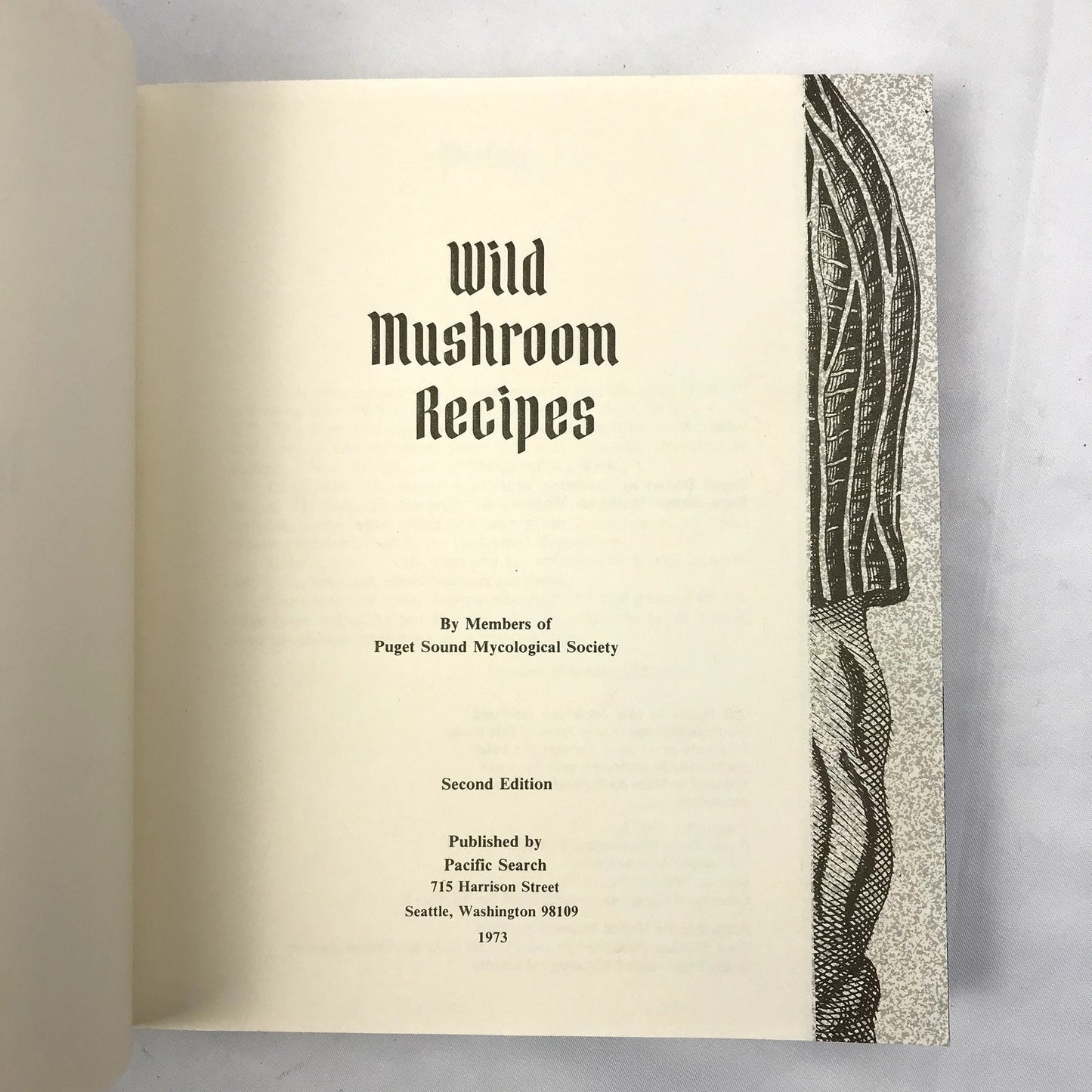 Wild Mushroom Recipes Book by Puget Sound Mycological Society 1969 2nd Edition