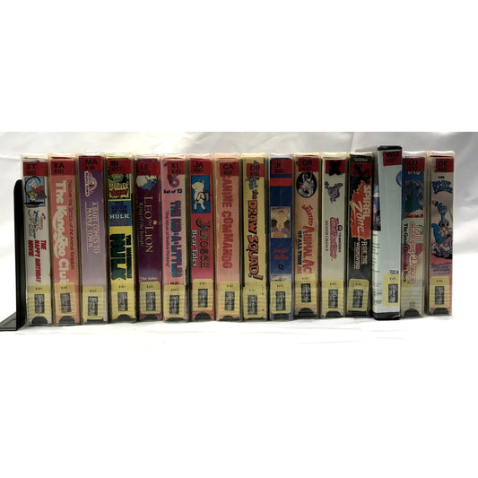Lot of 16 1980s OOP Children and Family Action, Drama, Comedy Animated VHS Tapes