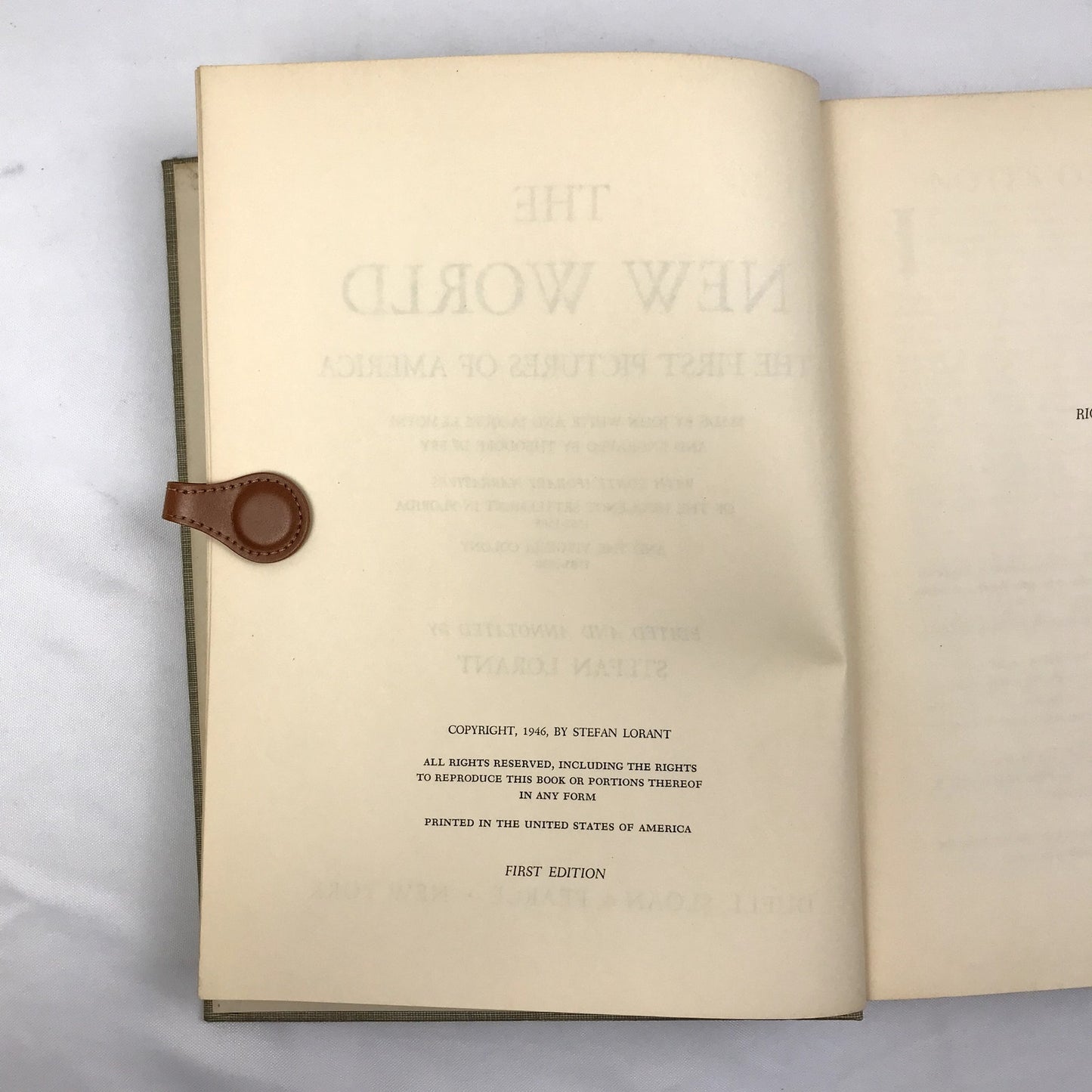 The New World: First Pictures of America Book Stefan Lorant 1946 First Edition