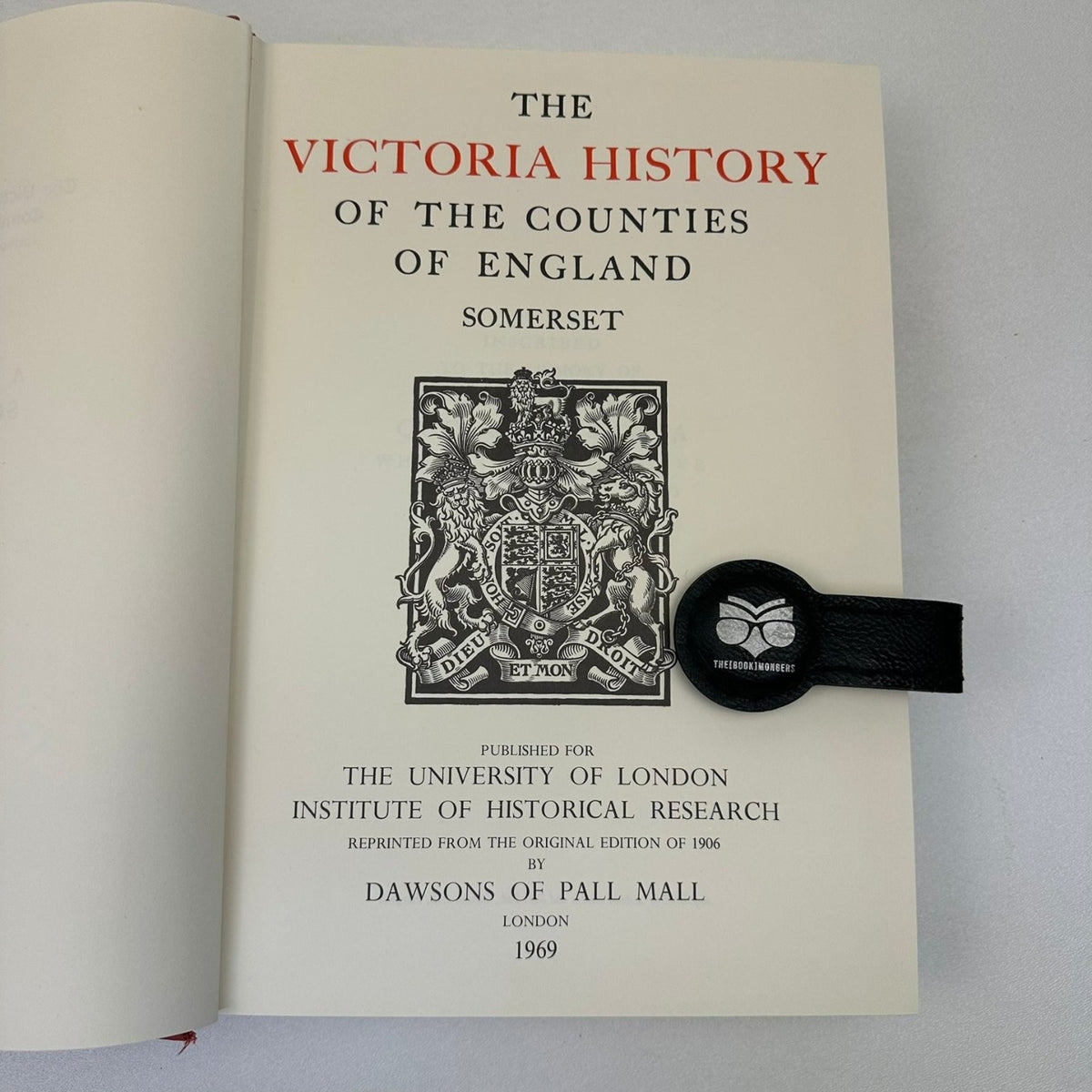 Victoria History of England Somerset Vol 1 1969 Hardcover Local History