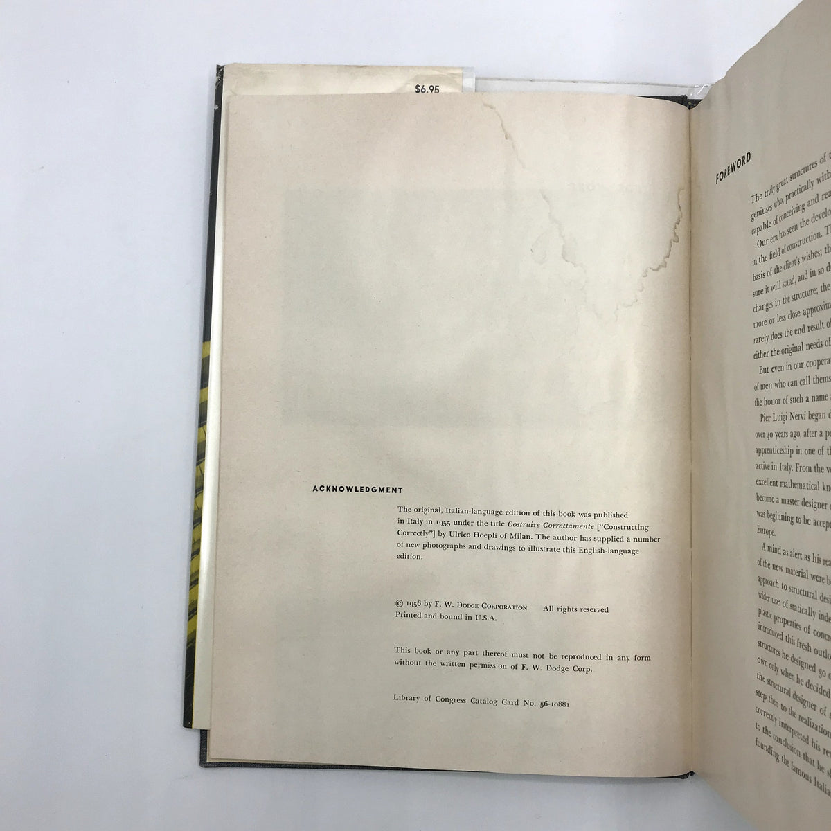 Structures by Pier Luigi Nervi 1956 1st Edition Hardcover F.W. Dodge Corporation