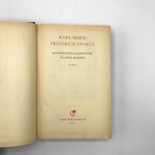 Karl Marx Friedrich Engels Selected Writings Volume I in German 1977 Hardcover
