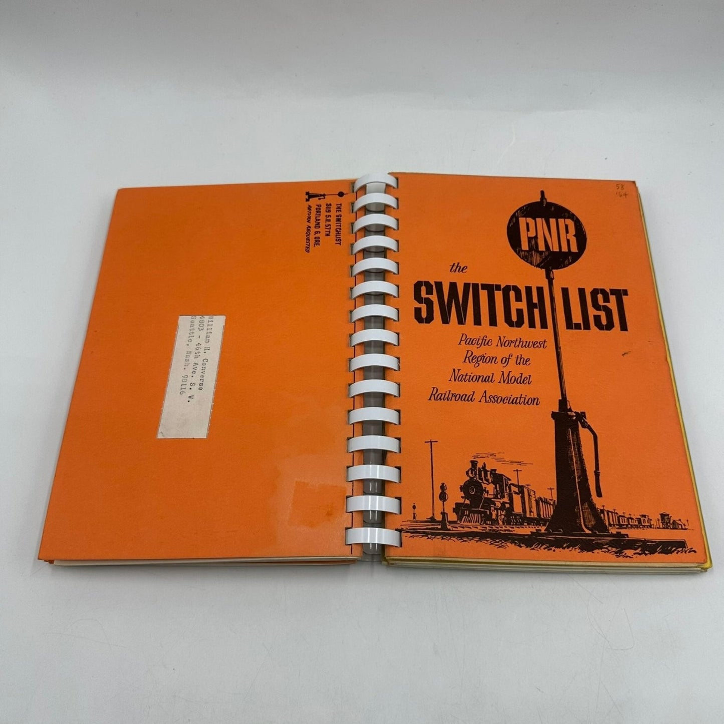 The Switch List PNR National Model Railroad Assoc 1963-1965 Vintage Spiral Bound