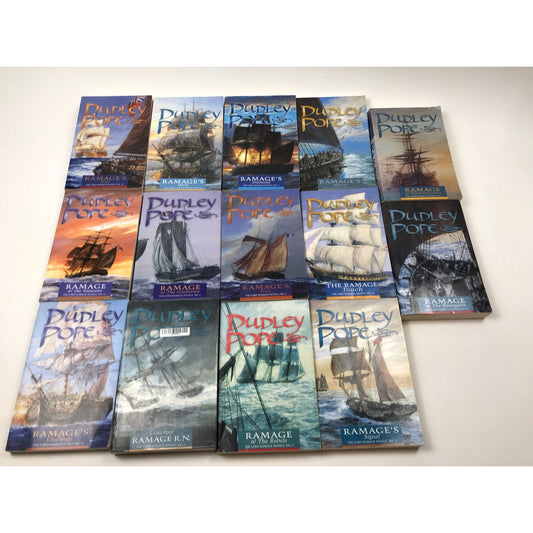 Lord Ramage Series Dudley Pope Lot of 14  Historical Action Adventure Military