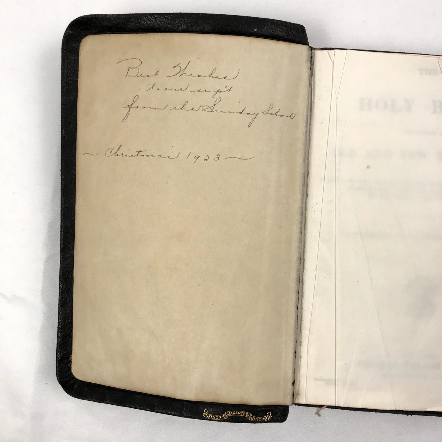 The Holy Bible The Old & New Testaments Bourgeois 8vo Self-Pronouncing 1920's