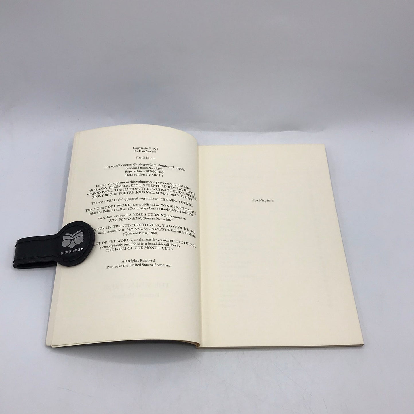 The Revenant Dan Gerber SIGNED Spiritual Mortality Solitude Contemporary Poetry