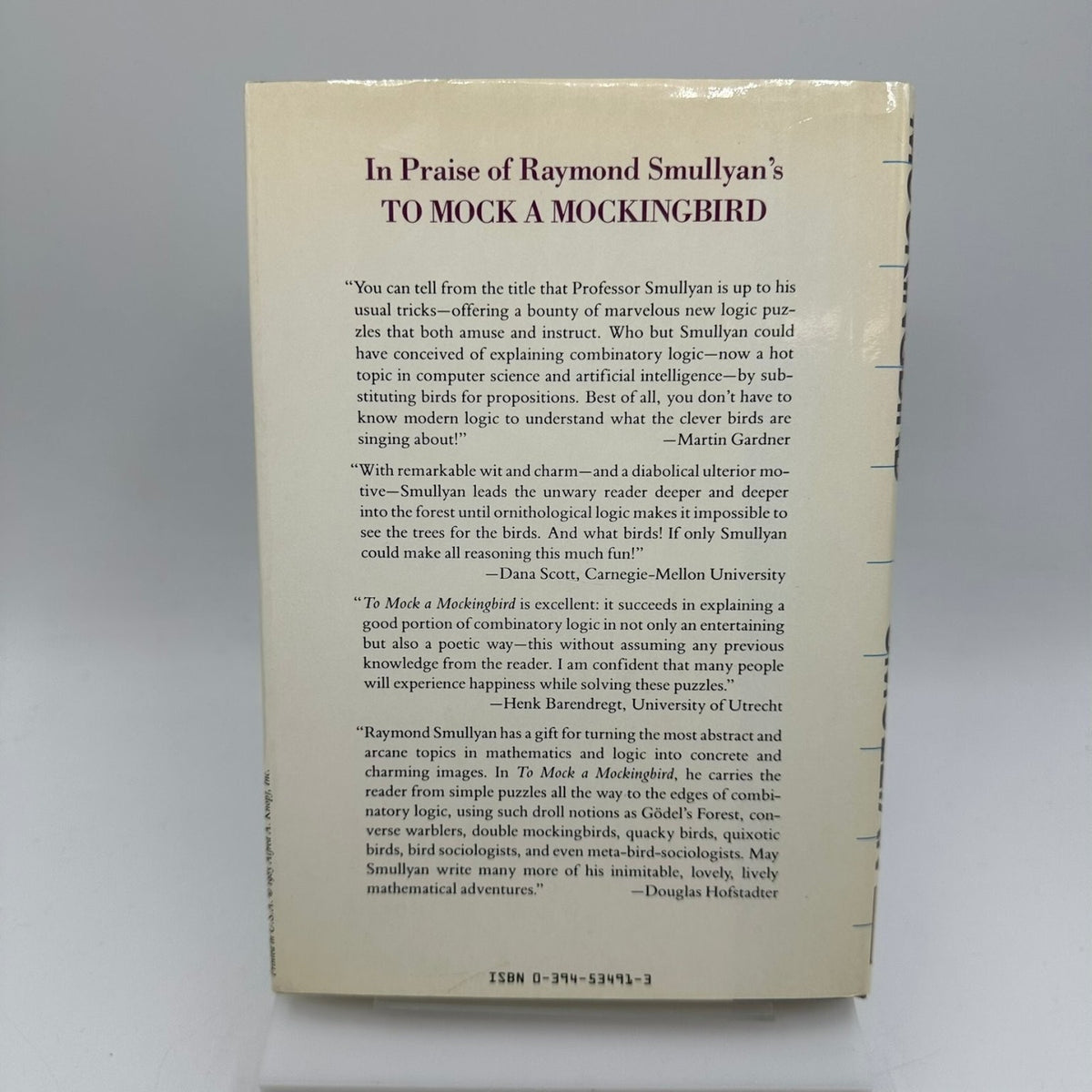 To Mock a Mockingbird Raymond Smullyan 1985 First Edition Logic Puzzles Alfred