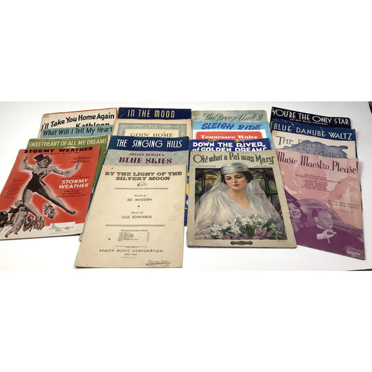 Lot of 25 Vintage Sheet Music Hollywood, Musicals Scrapbooking PB Illustrated
