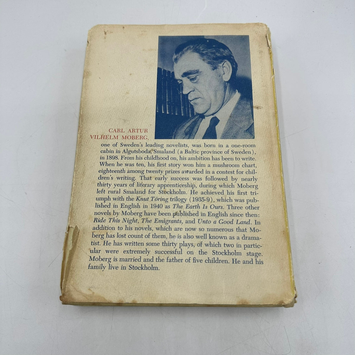 When I Was a Child An Autobiographical Novel Vilhelm Moberg 1st Edition Fiction