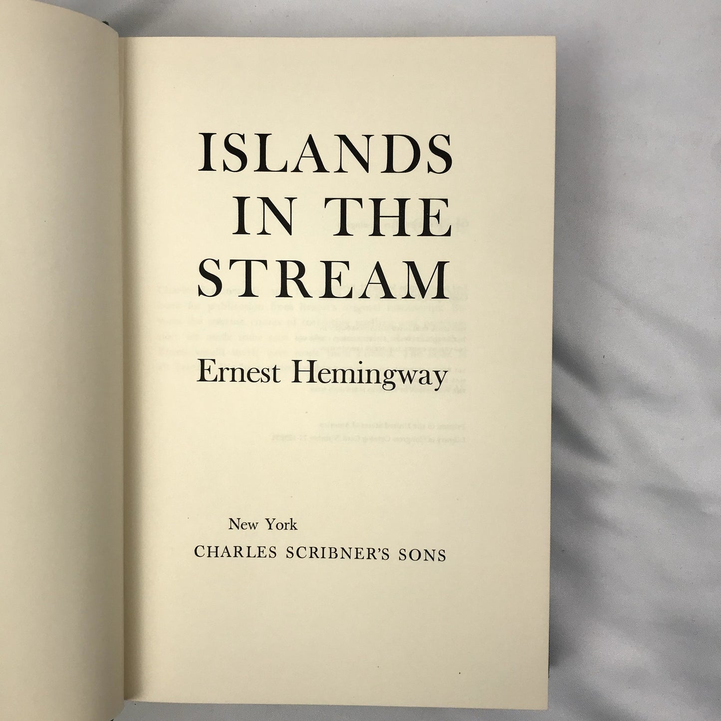 Islands in the Stream a Novel Ernest Hemingway Hardcover Book Club Edition 1970