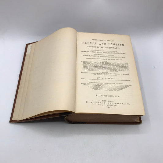 Spiers and Surennes French and English Pronouncing Dictionary Language Education