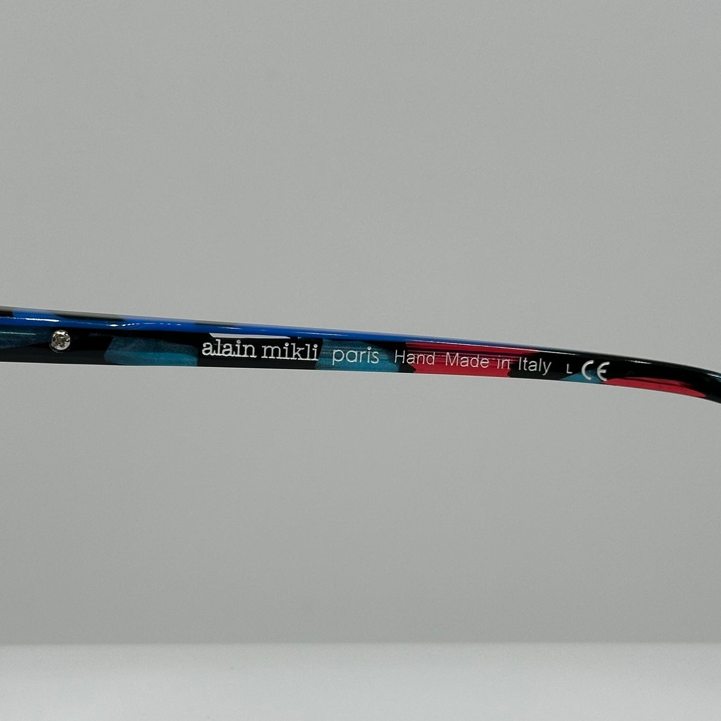 Alain Mikli A03069 014 Red Teal Stained Glass Womens Round Frames 54-17-140