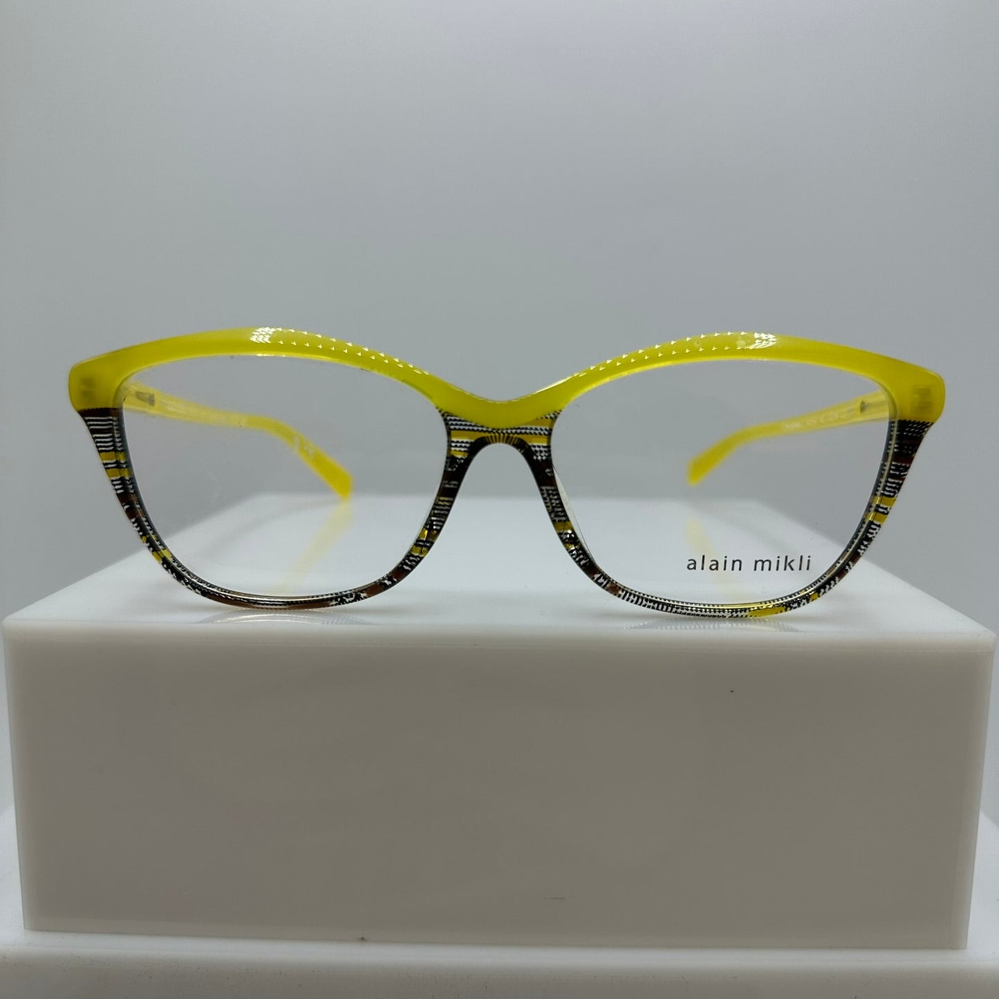 Alain Mikli Cleophee 2 A03154 003 Yellow Brown Opal Womens Cat Eye 54-15-140