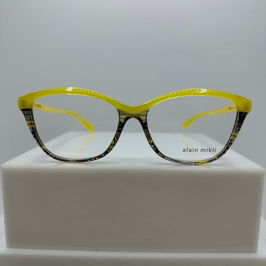 Alain Mikli Cleophee 2 A03154 003 Yellow Brown Opal Womens Cat Eye 54-15-140