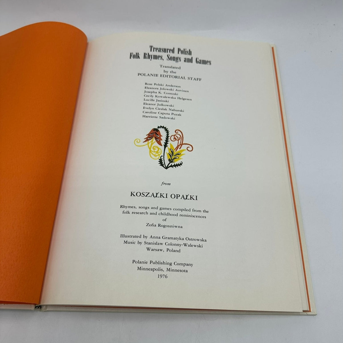 Treasured Polish Folk Rhymes Songs Games Zofia Rogoszówna 1976 First Edition