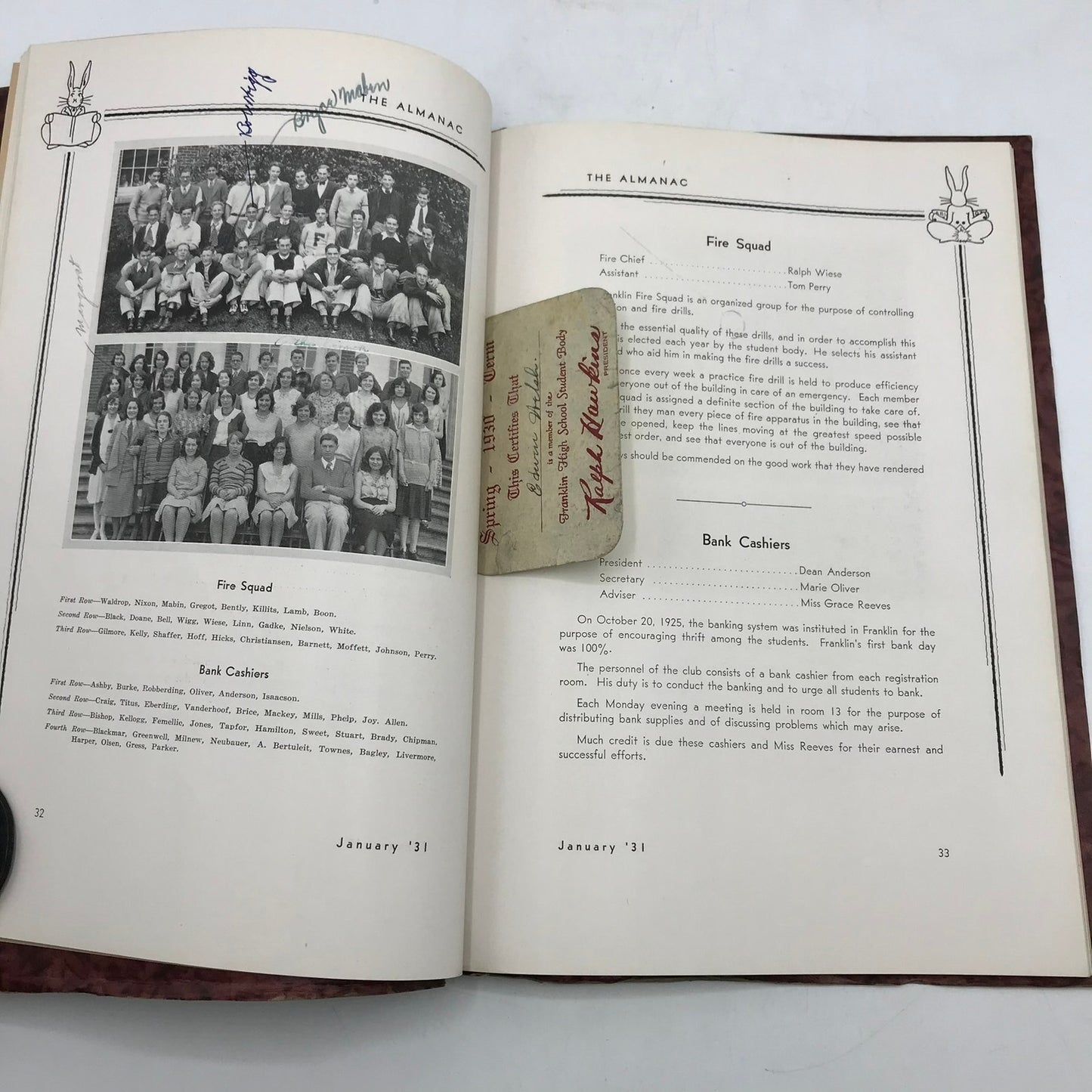 The Almanac January 1931 Franklin High Yearbook Portland Memorabilia Photography