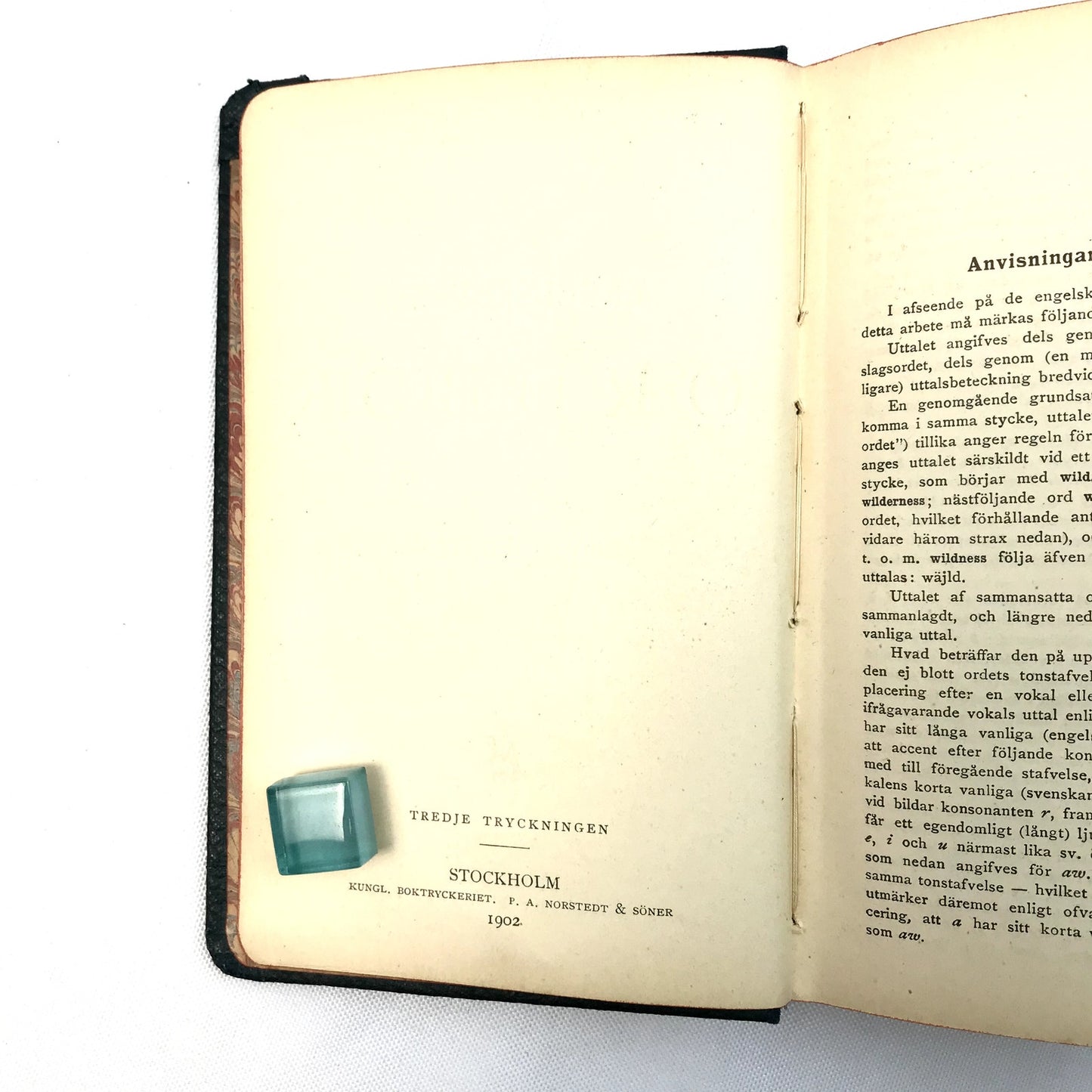 English-Swedish Dictionary Edm Wenstrom Leather Bound Language Education 1902