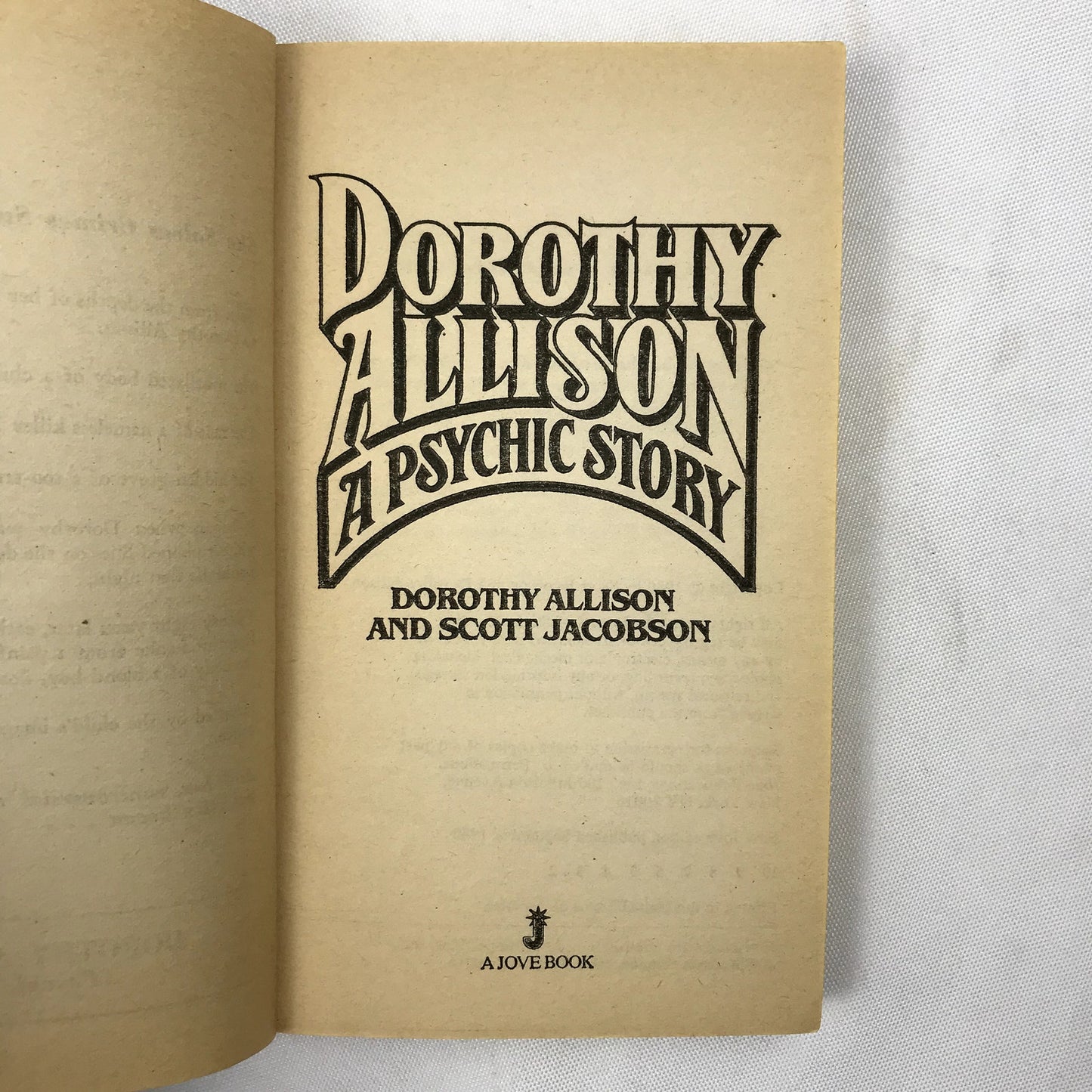 Dorothy Allison A Psychic Story Dorothy Allison Scott Jacobson Autobiography
