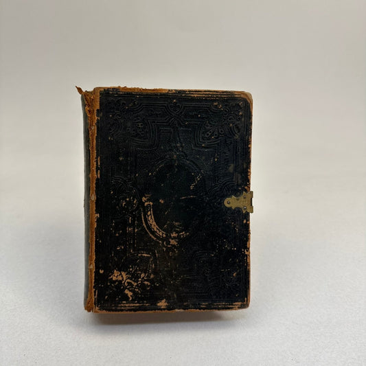Holy Bible Antique Miniature Pocket Edition Embossed Clasp Gilt Edges 1864