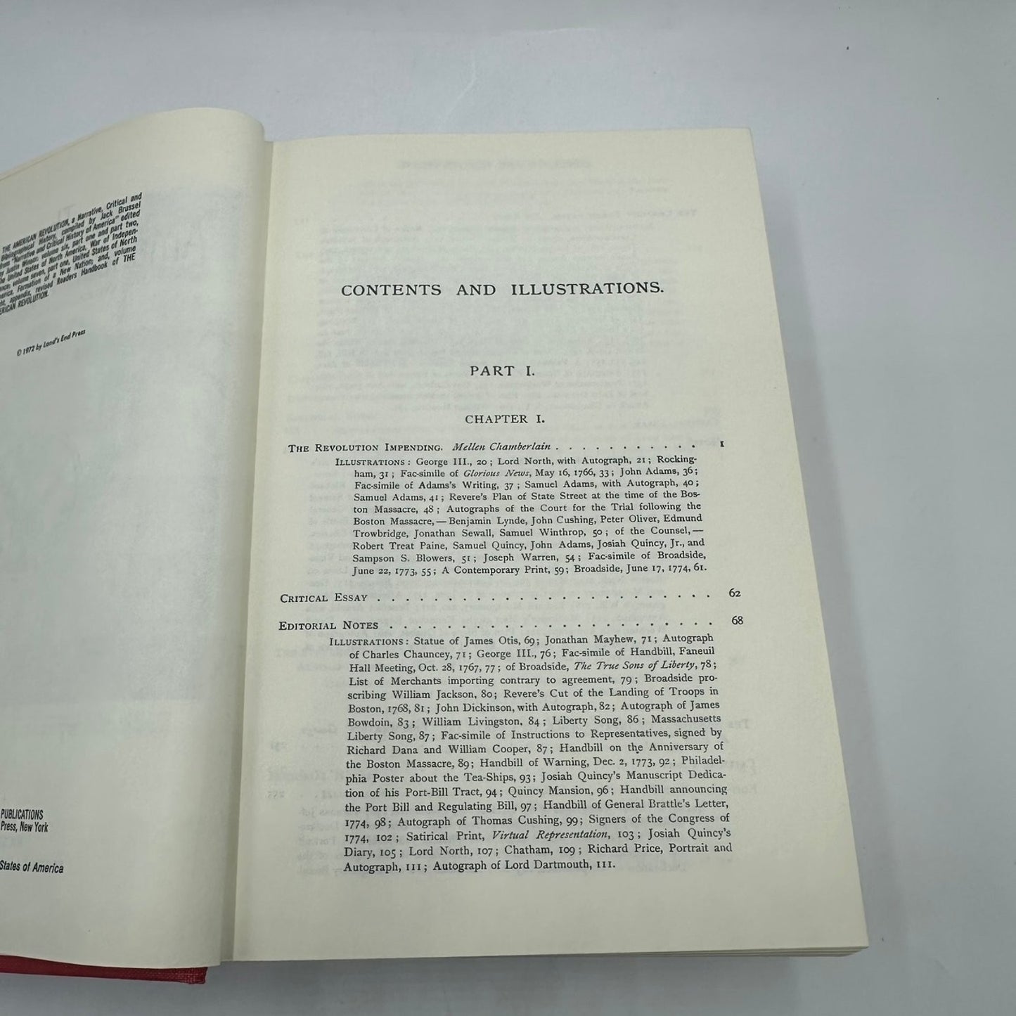 American Revolution Justin Winsor 1972 Bicentennial History Land's End Press