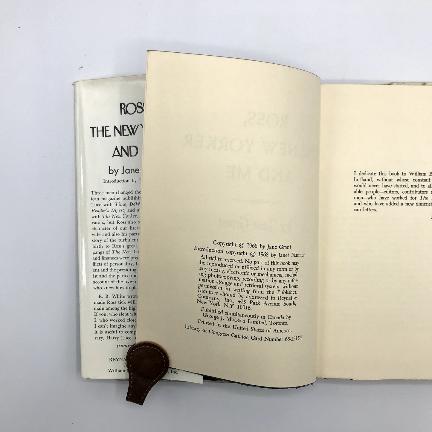 Ross, The New Yorker and Me Hardcover Book by Jane Grant First Edition 1968