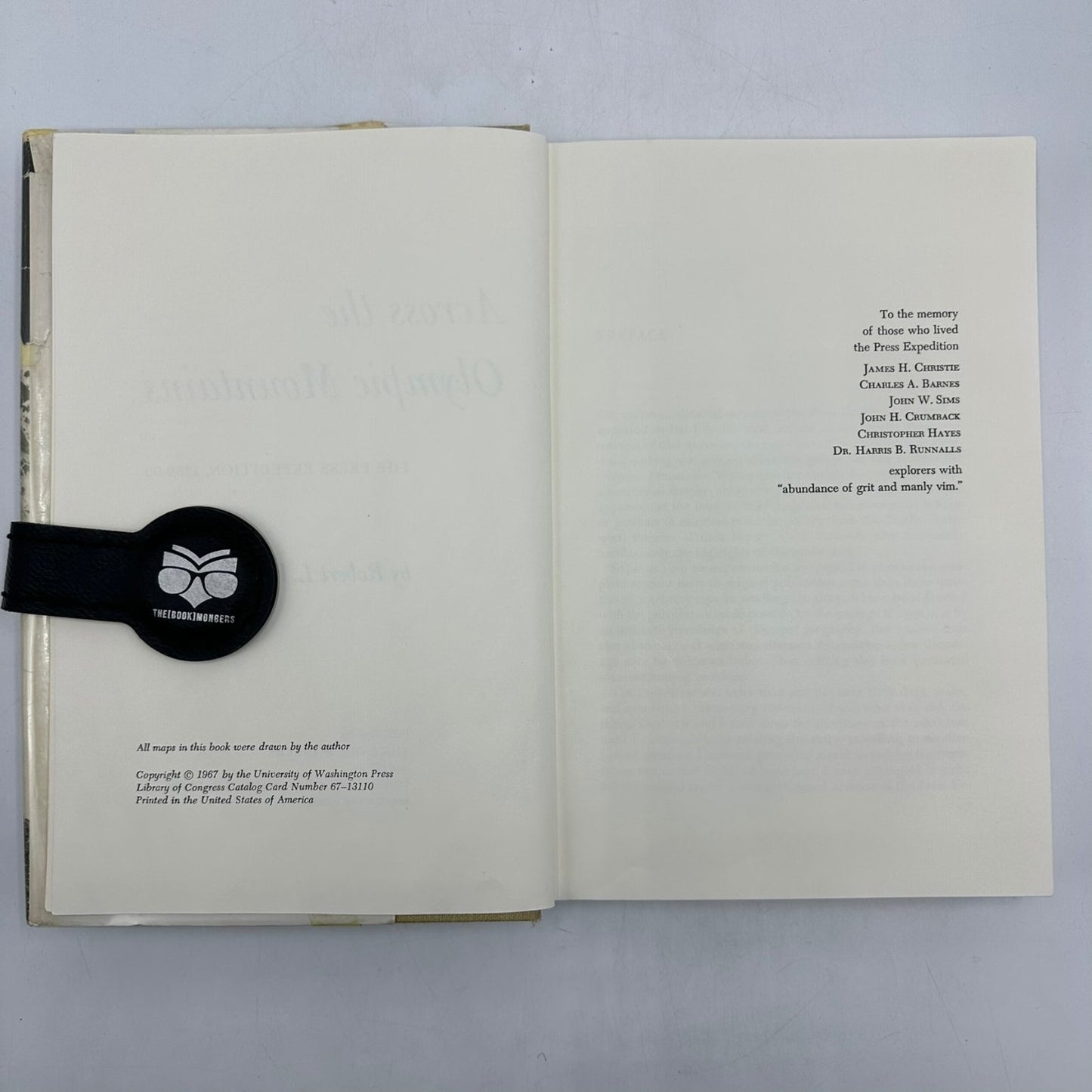 Across Olympic Mountains The Press Expedition 1889-90 Robert L. Wood 1967