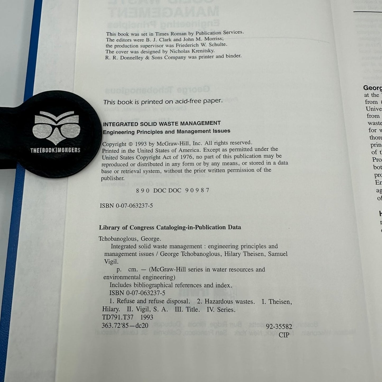 Integrated Solid Waste Management Tchobanoglous 1993 McGraw-Hill Engineering