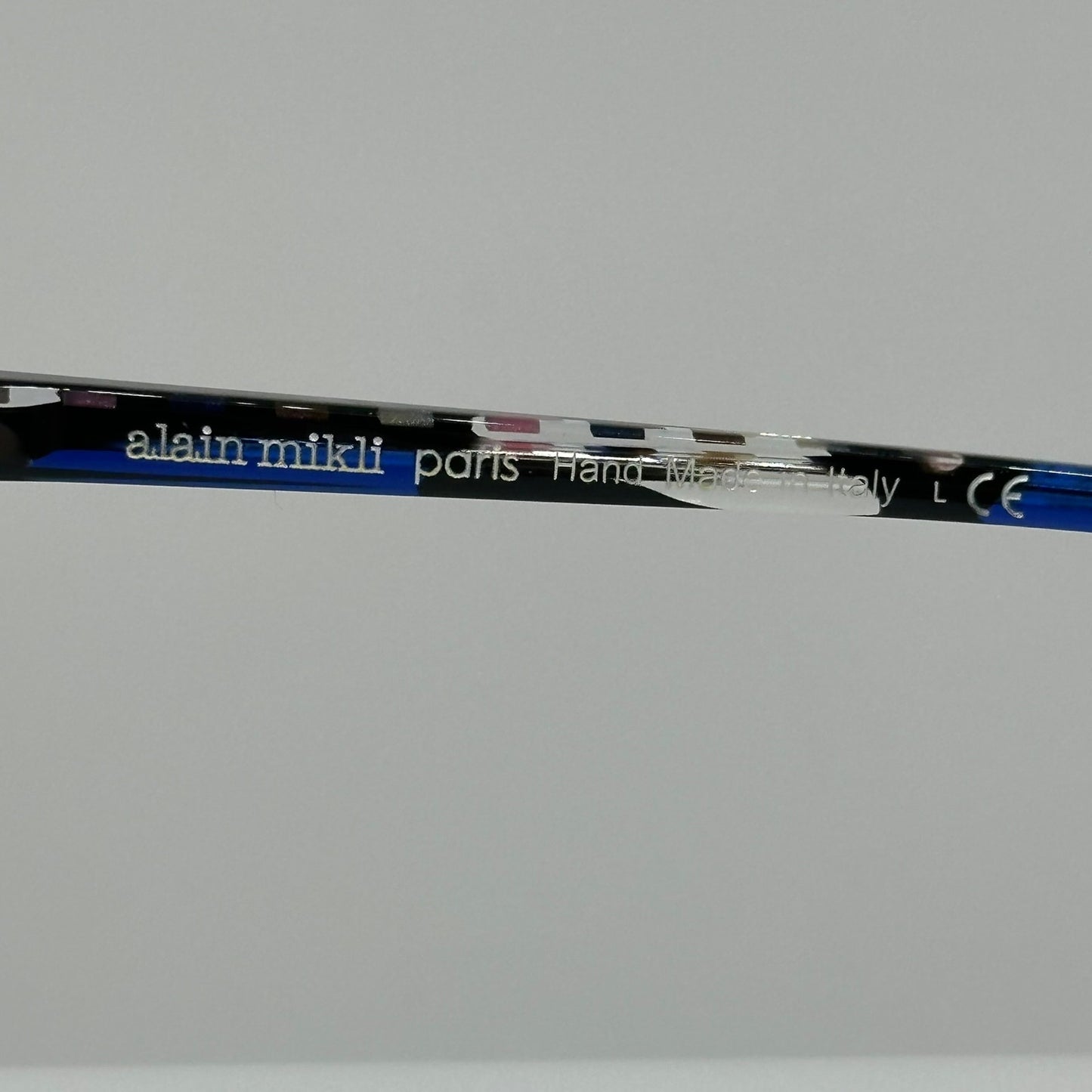 Alain Mikli A03069 015 Rose Blue Stained Glass Black White Womens 54-17-140