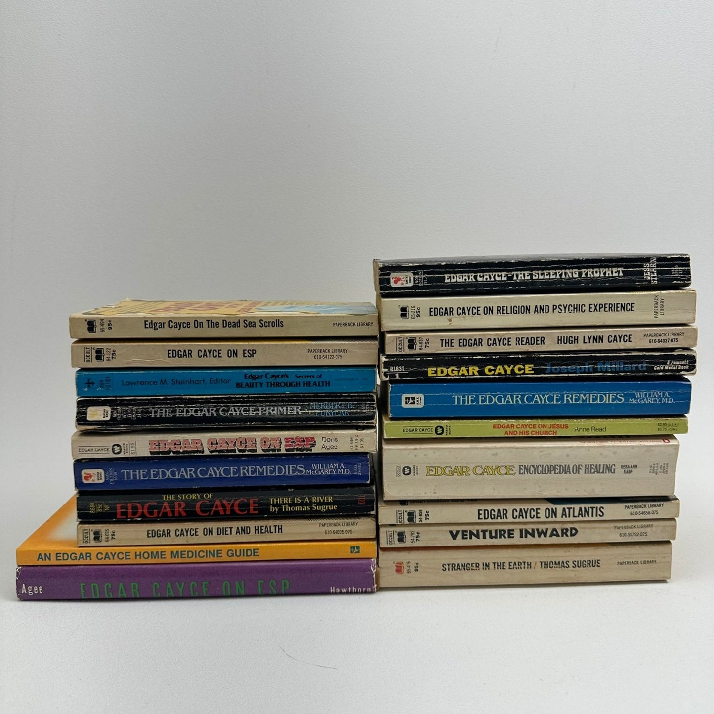 Edgar Cayce Book Lot of 20 ESP Healing Atlantis Prophecy Bantam Paperback Lib
