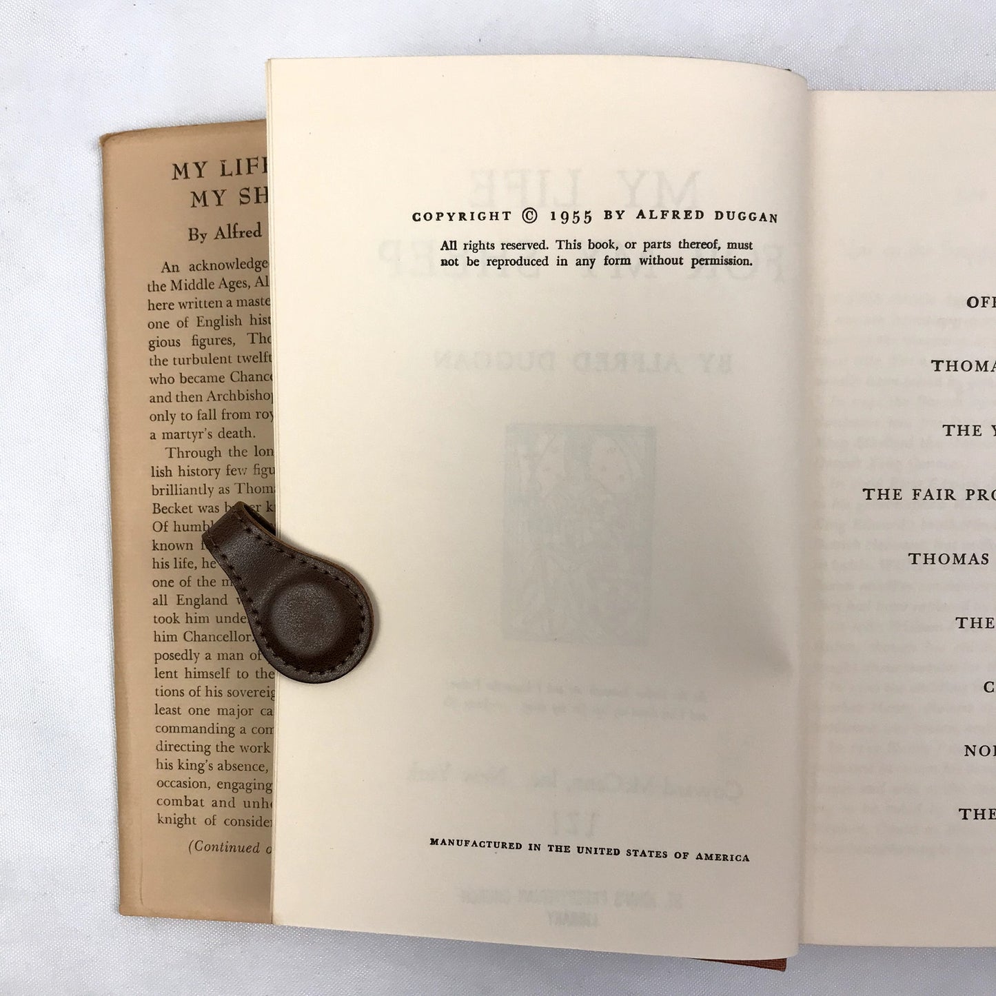 Thomas Becket My Life For My Sheep Hardcover Biography Book Alfred Duggan 1955