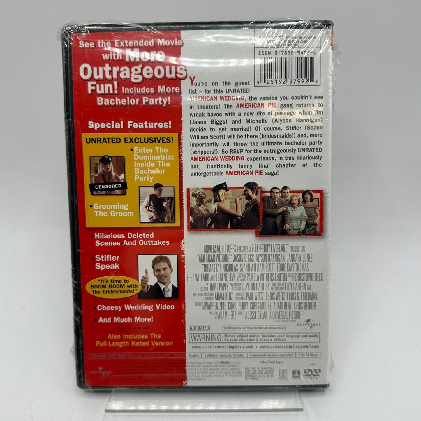 American Wedding DVD 2003 Unrated Party Edition Jason Biggs Alyson Hannigan