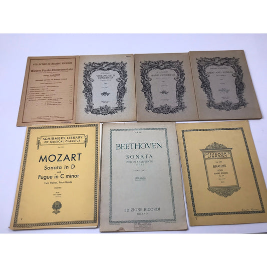Classical Sheet Music Collection Piano Violin Cello Vocal Compositions Set of 7