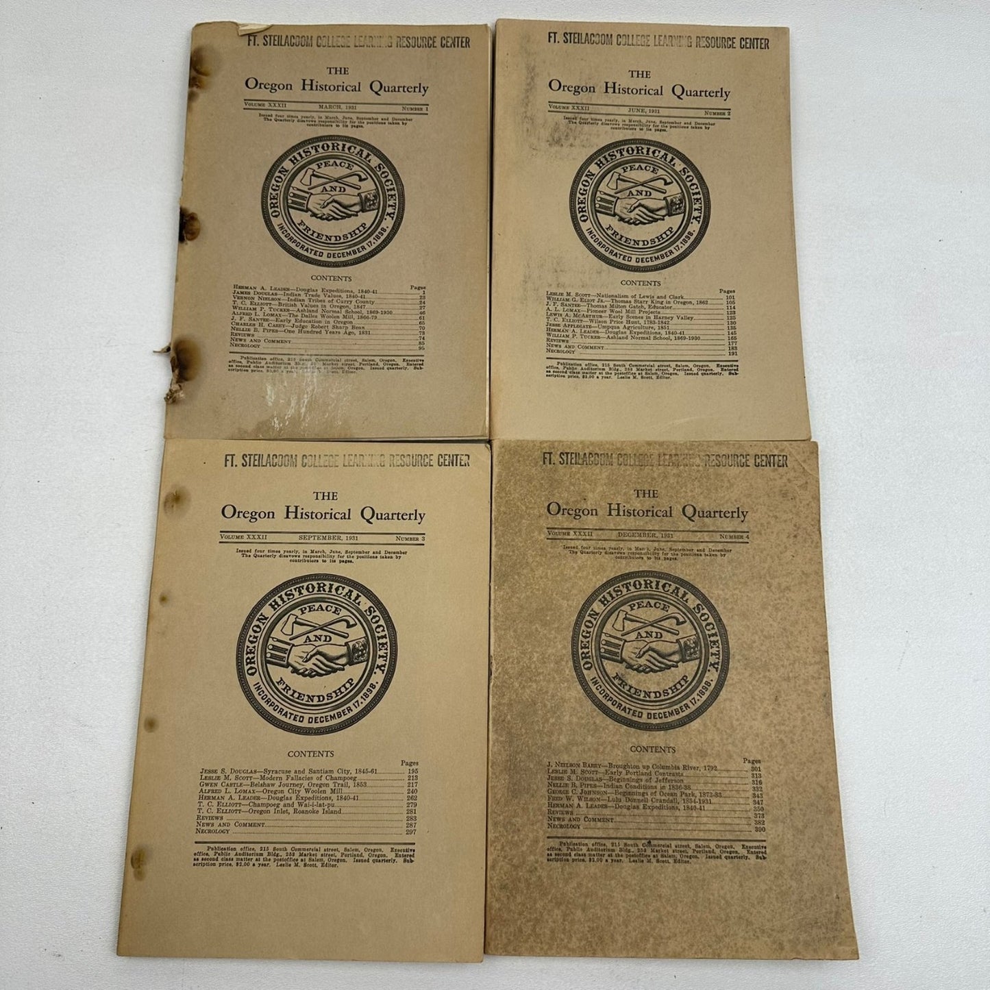 Oregon Historical Quarterly 1931-1937 Historical Society Journal 24 Periodicals