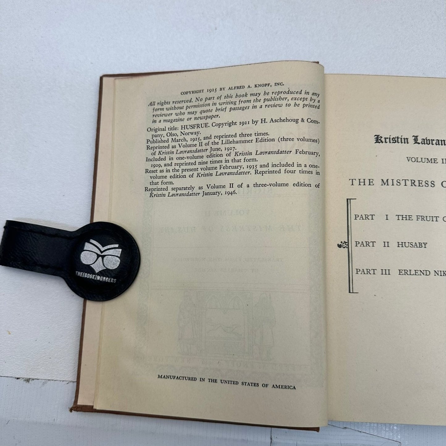Kristin Lavransdatter Sigrid Undset 1946 2 Vol Set Alfred A. Knopf Vintage