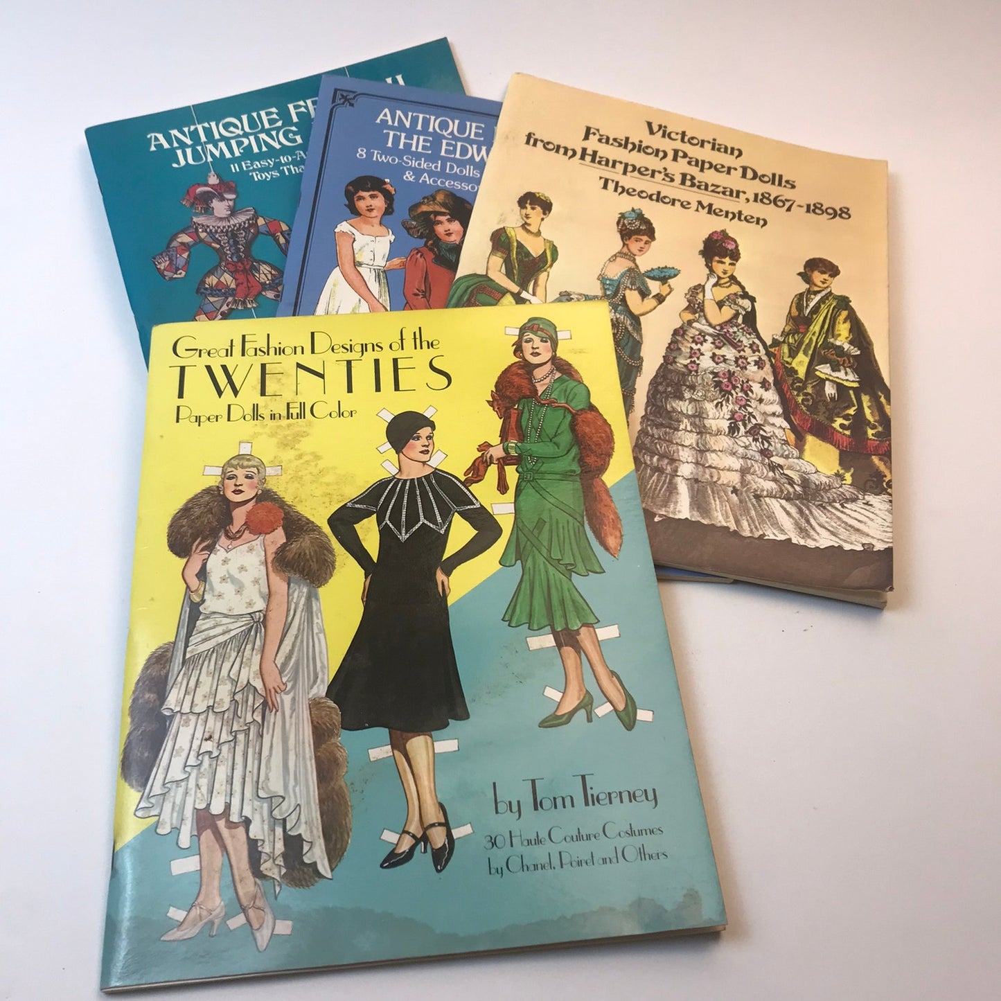 Lot of 4 Vintage Paper Doll Activity Books Illustrated Paperbacks 1980's Dover