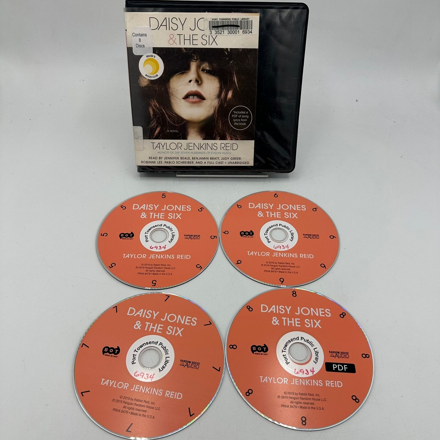 Daisy Jones and the Six A Novel by Taylor Jenkins Reid Audiobook with 8 CD Discs