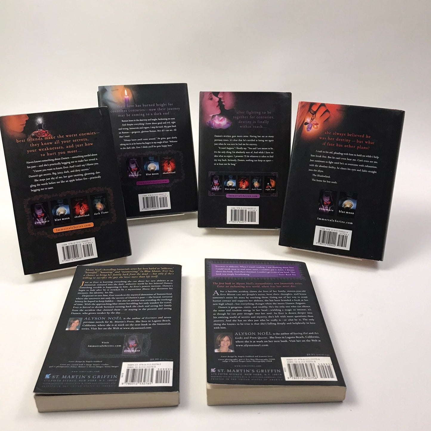 The Immortals Complete Series Alyson Noel Young Adult Fantasy Paranormal Romance