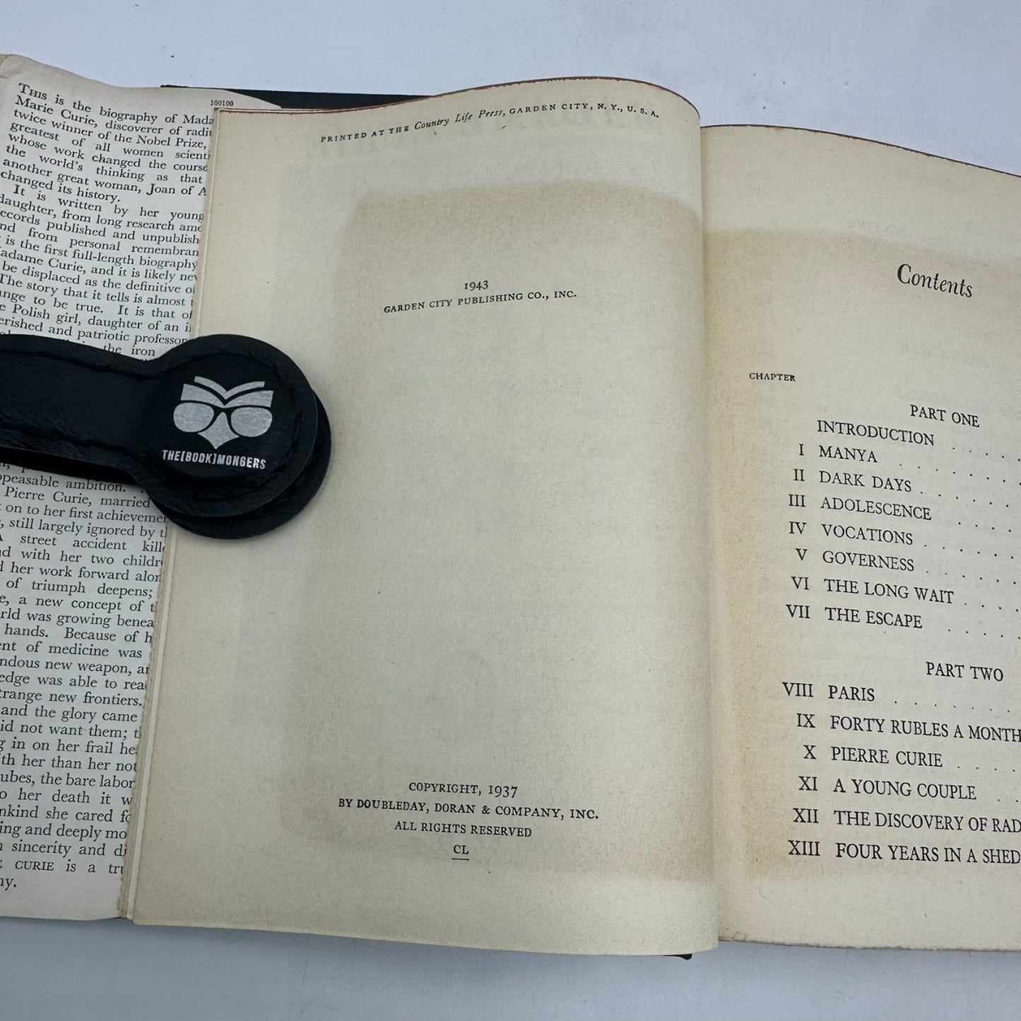 Madame Curie A Biography by Eve Curie 1943 Dust Jacket Science Garden City Pub