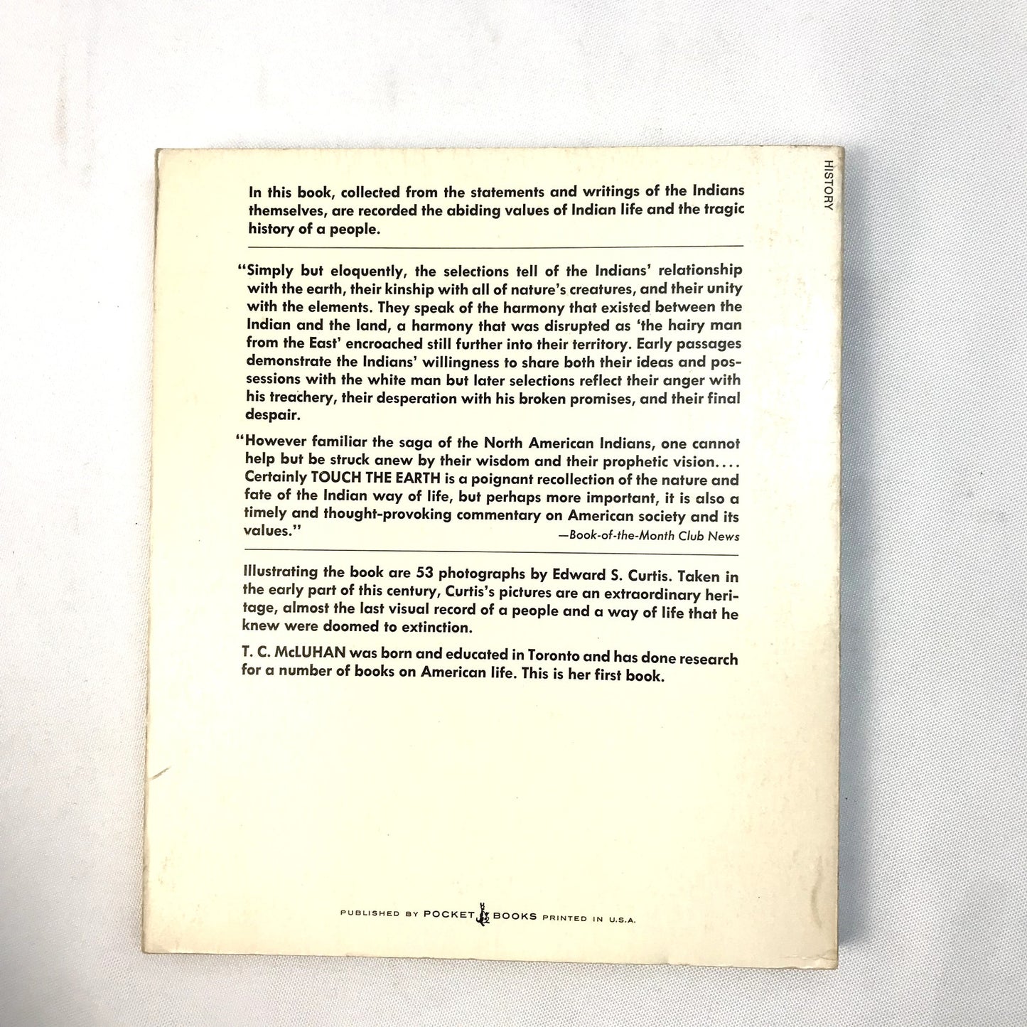 Touch the Earth A Self Portrait of Indian Existence TC McLuhan History Biography