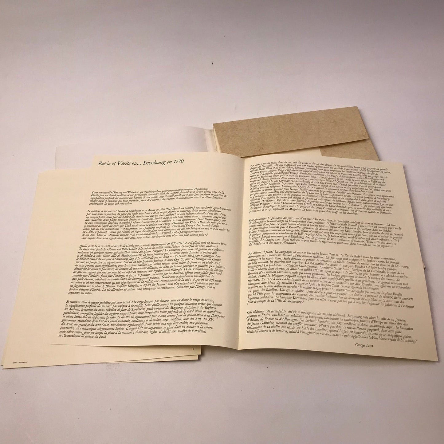 Strasbourg IL Y A Deux Siecles Collectif Exhibition Loose Leaf Limited Edition