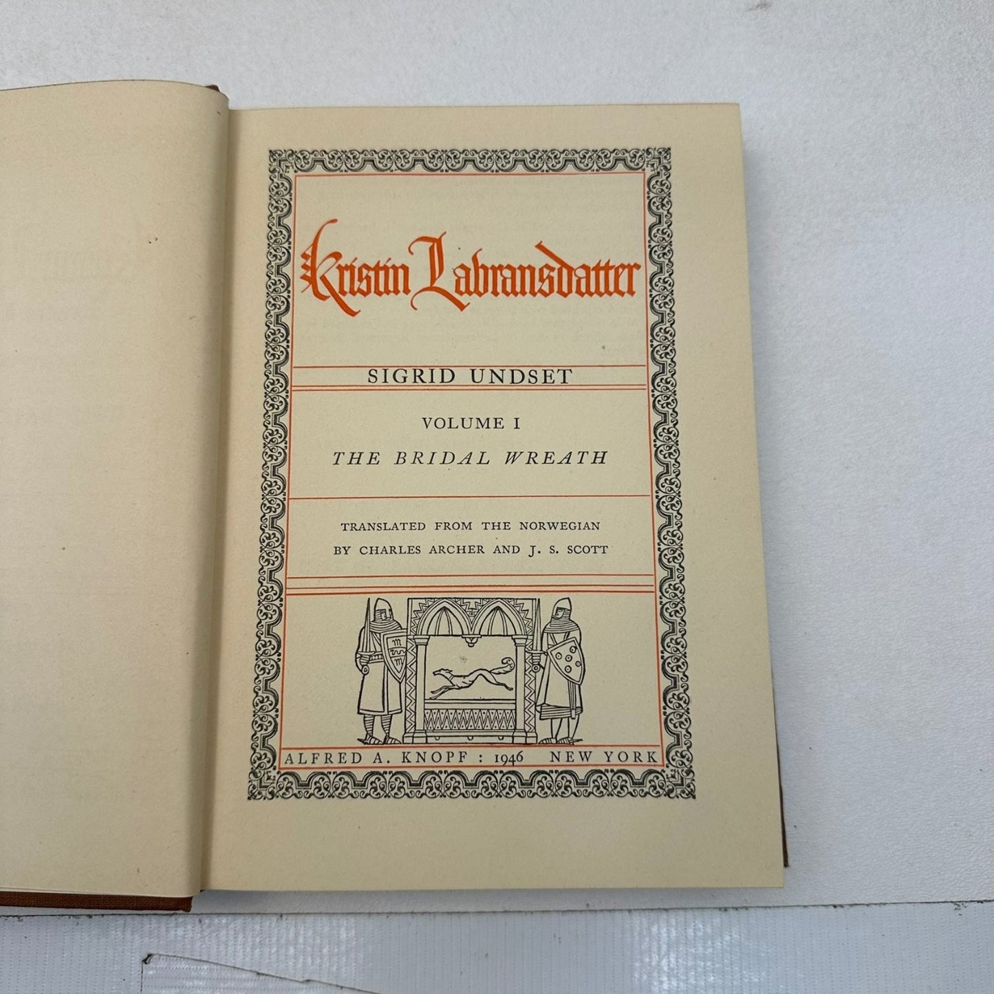Kristin Lavransdatter Sigrid Undset 1946 2 Vol Set Alfred A. Knopf Vintage