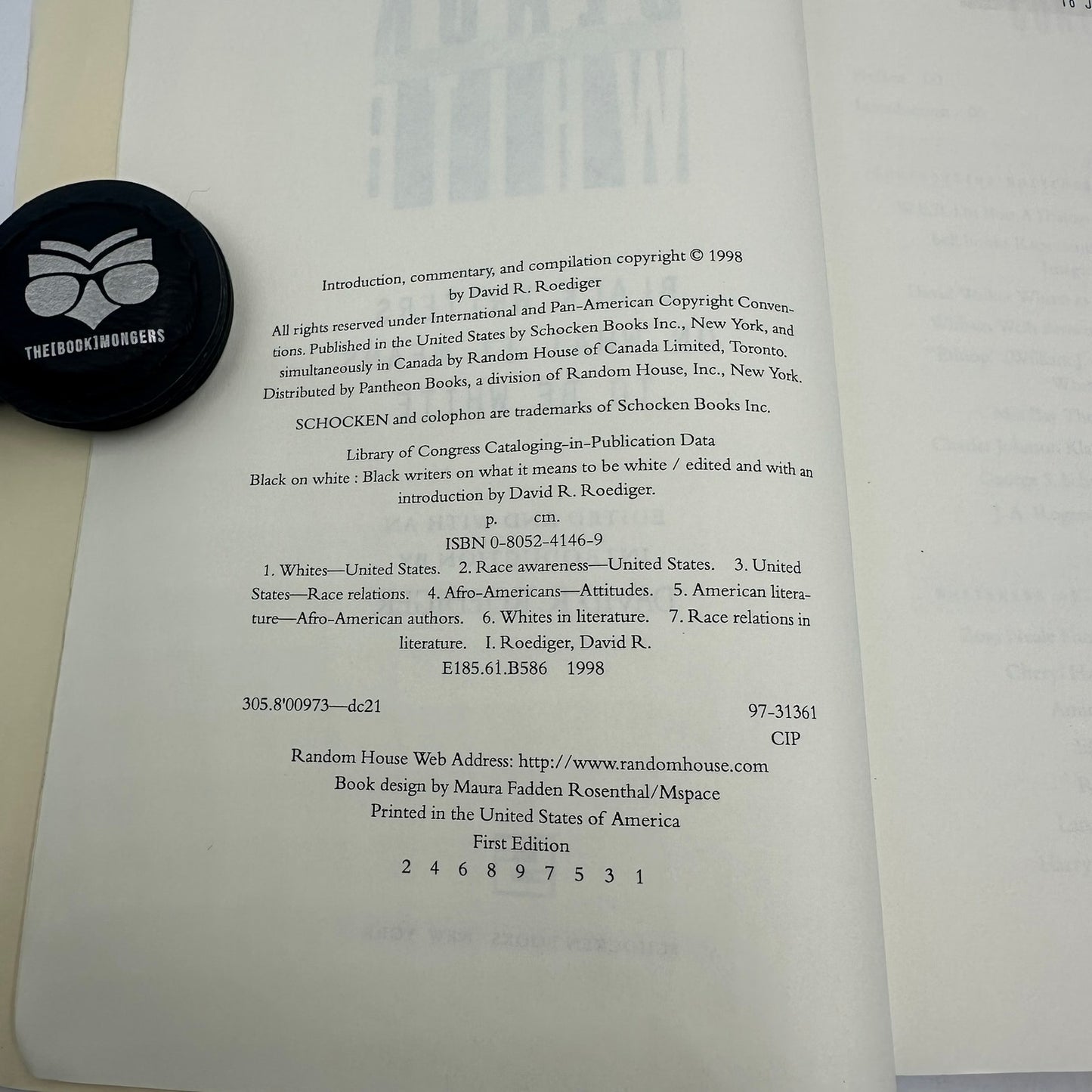 Black on White Black Writers on What It Means to Be White by David R Roediger