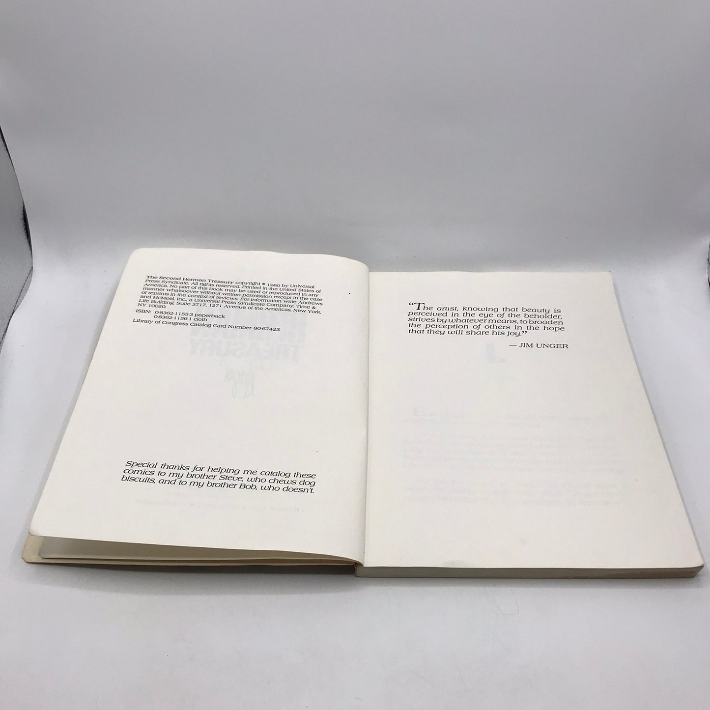 The Second Herman Treasury Jim Unger SIGNED Sunday Comics Humor Comedy Cartoons