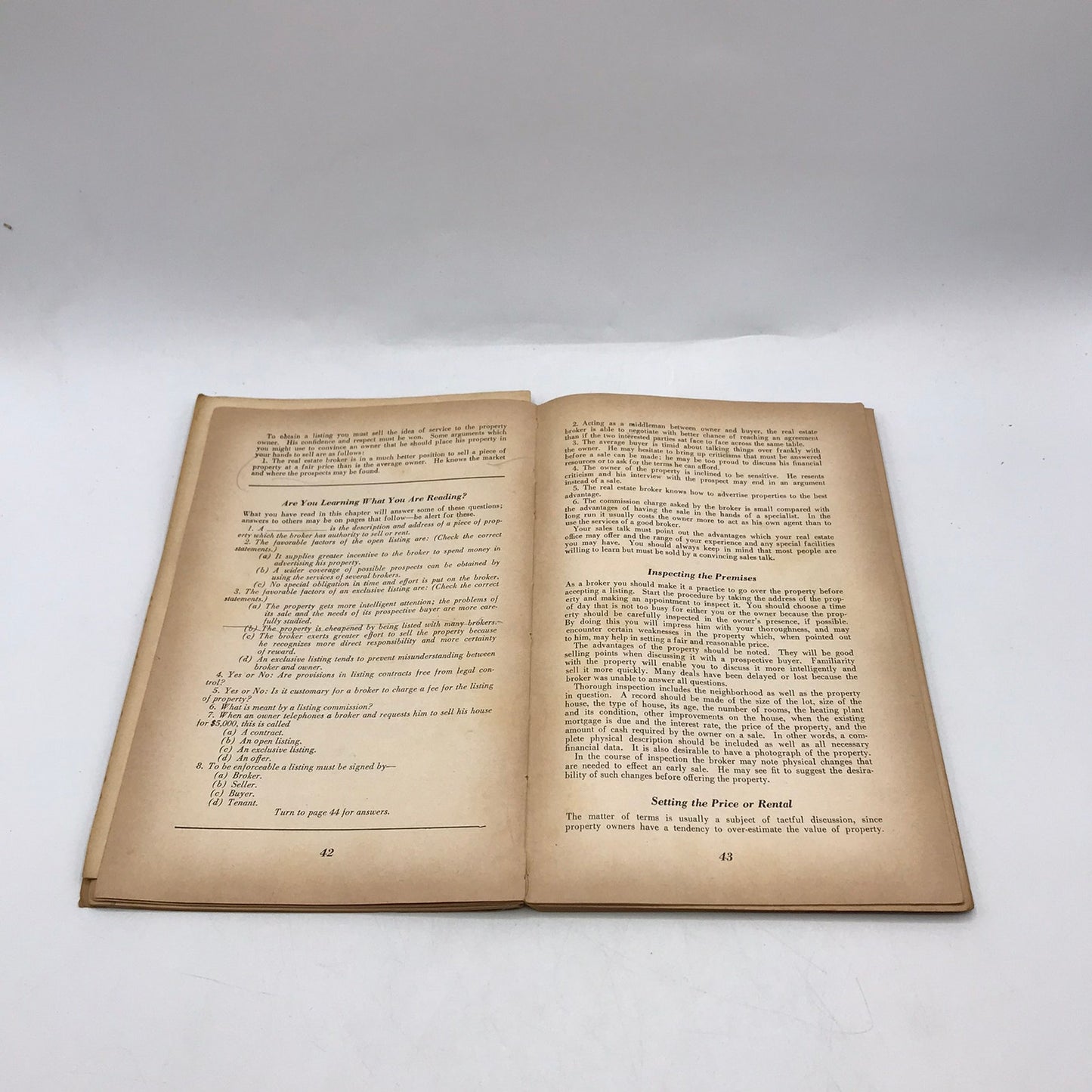 Real Estate Insurance Brokerage Business Armed Forces Education Manual EM 994