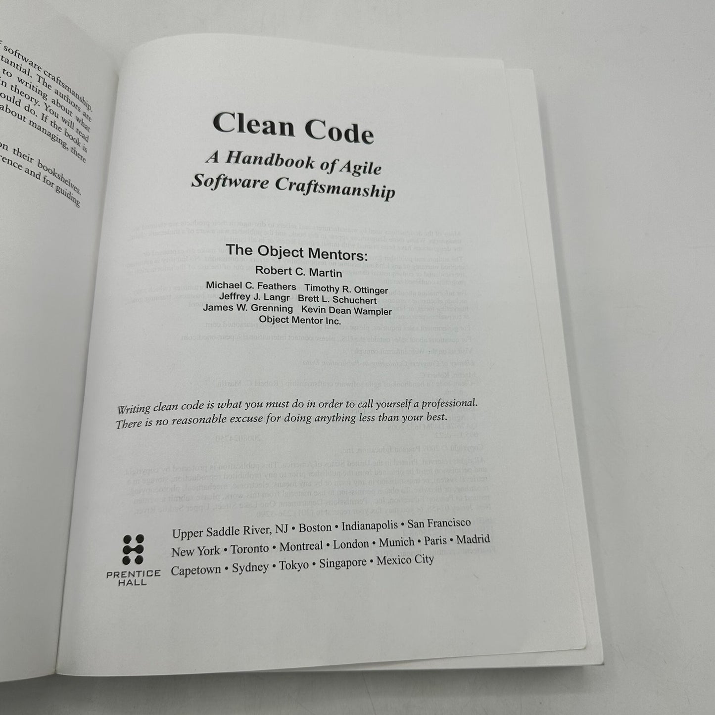 Clean Code Handbook of Agile Software Craftsmanship Robert C Martin Programming