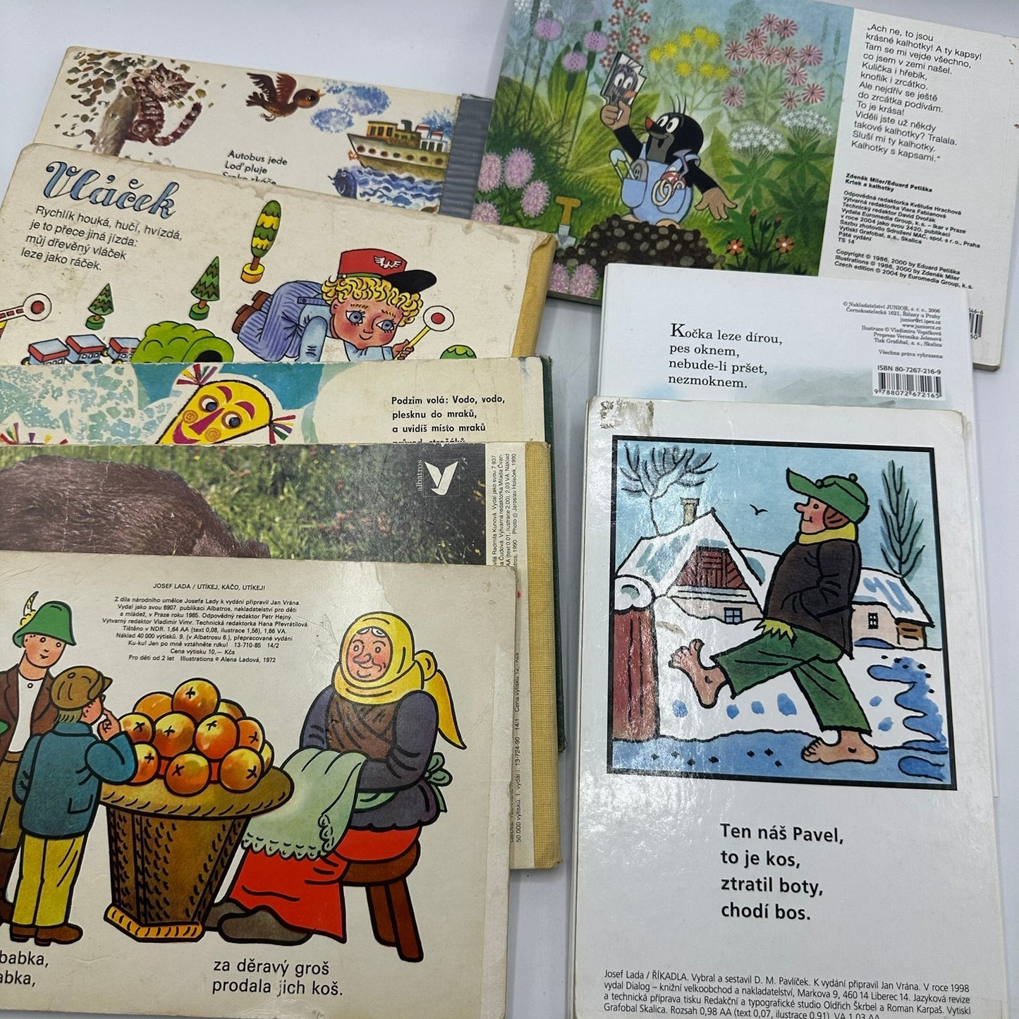 Czech Childrens Board Books Lot of 8 Bedtime Stories Nursery Rhymes Animals