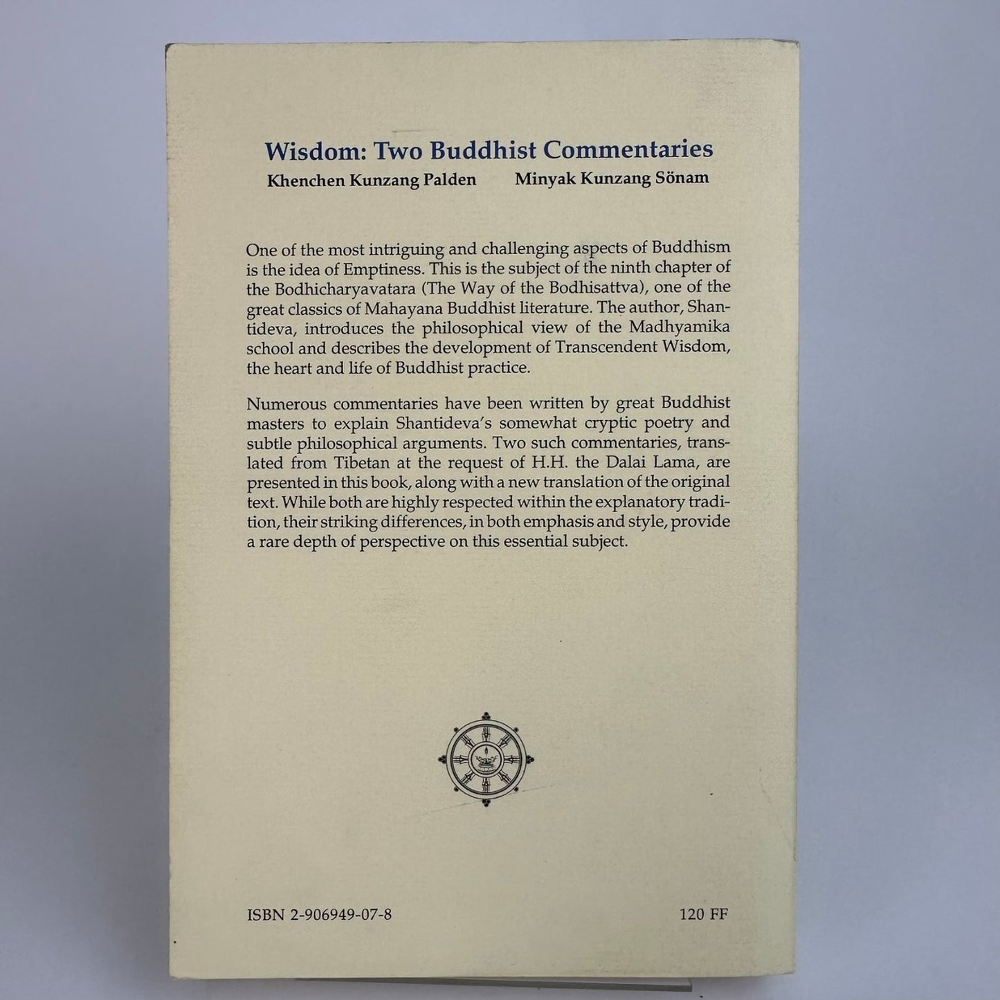 Wisdom Two Buddhist Commentaries Palden Sönam 1993 Padmakara Paperback